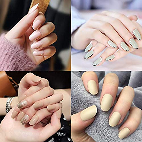 600Pcs Artificial Nails Short Oval Full Cover False Nail Acrylic Style Artificial False Nails 10 Sizes- for Nail Salons and DIY Nail Art (Oval Clear)