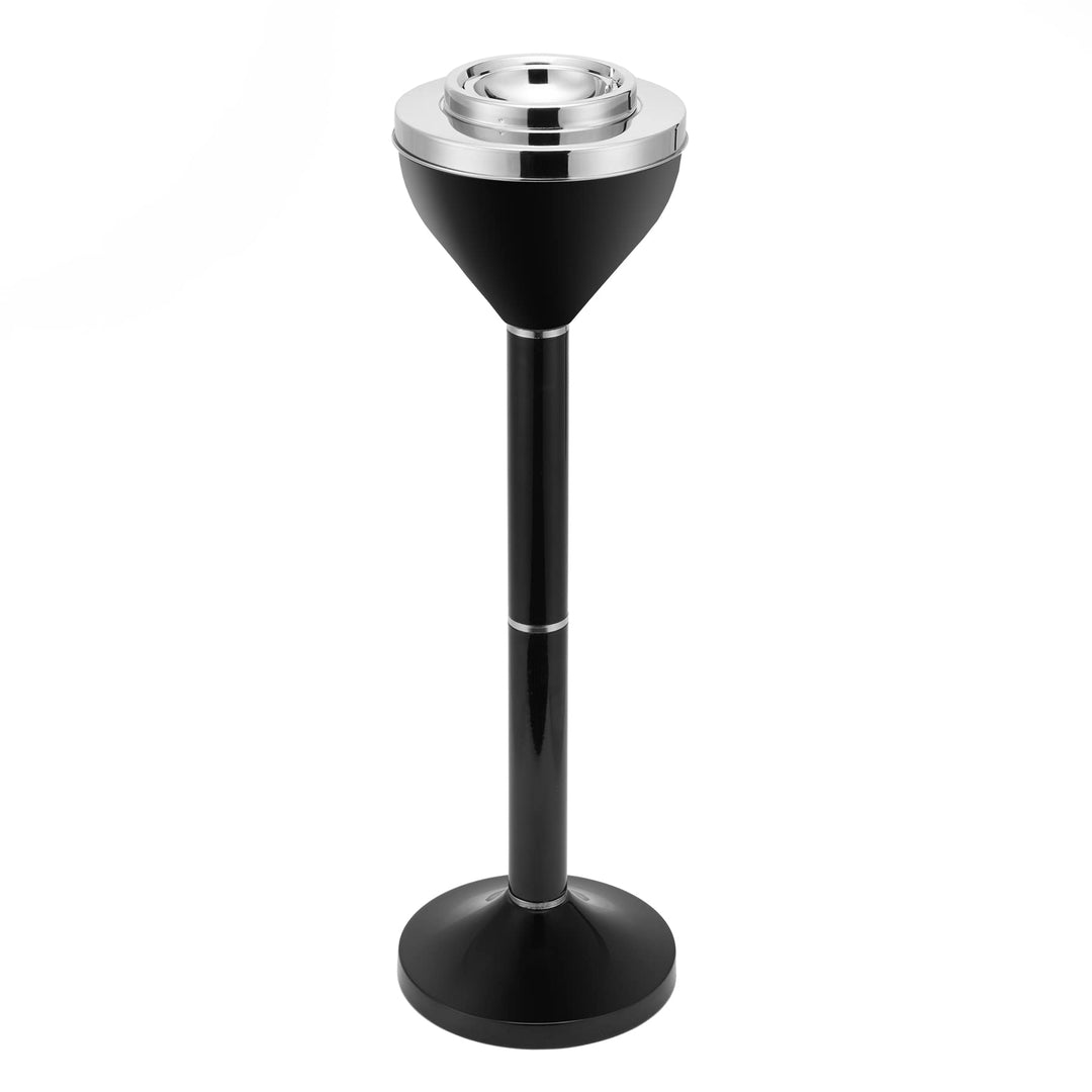 Ashtray with Lid, Smokeless Standing Outdoor Ashtray for Home Garden Patio Cigarettes Ash Butt Disposal, 24or 16.5 Stainless Steel Windproof Stand Outside Cigar Container Ash Tray, Black