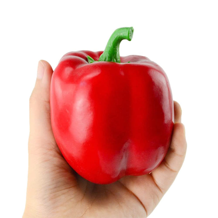 Artificial Vegetables Decor Bell Peppers Fake Vegetables Fruits for Decoration Rustic Farmhouse Party Table Centrepieces, Red Green Yellow Bell Peppers 3 Pcs