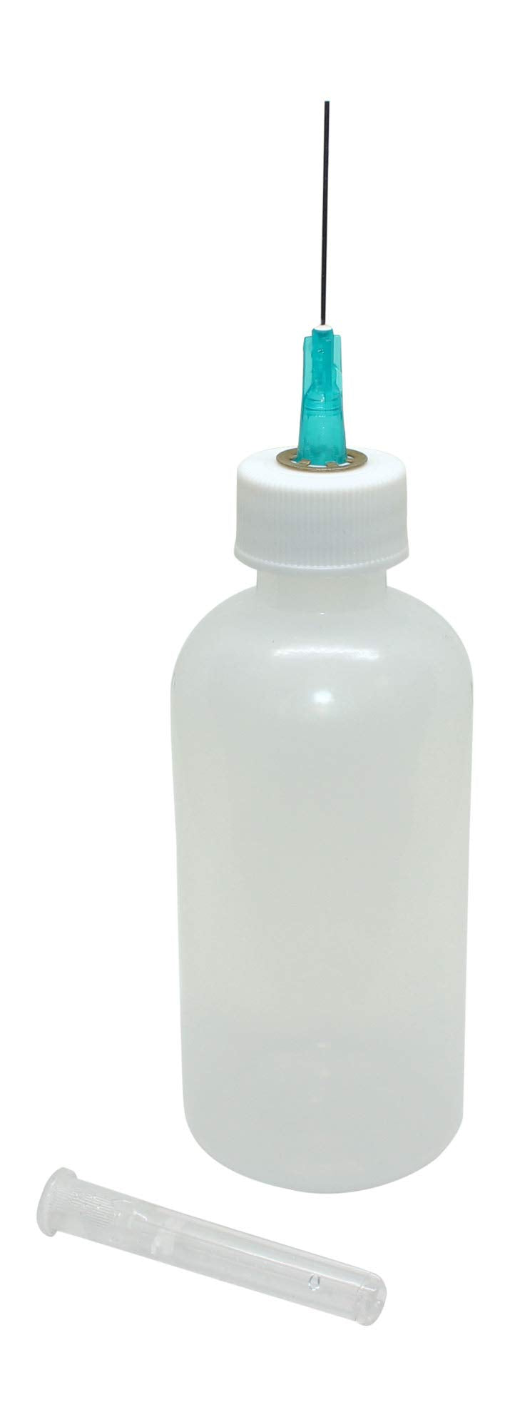 HYPO-25 - Epoxy &amp; Cement Applicator - Precision Acrylic Adhesive Dispenser - 2 Ounce Clear Plastic Bottle with 23 Gauge Blunt Tip, Green