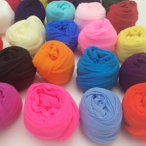 20 Colors Set (2.5M Each) Nylon Stocking Flower Fabric for Flowers Making