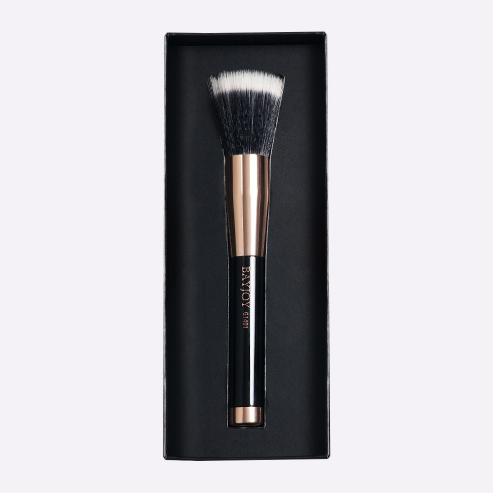 PRO Foundation Brushes Flat Top Kabuki Face Makeup Extra Soft Synthetic Dense Bristles Make Up for Cream Liquid Powder Packed in Case One Piece Rose Golden G1401