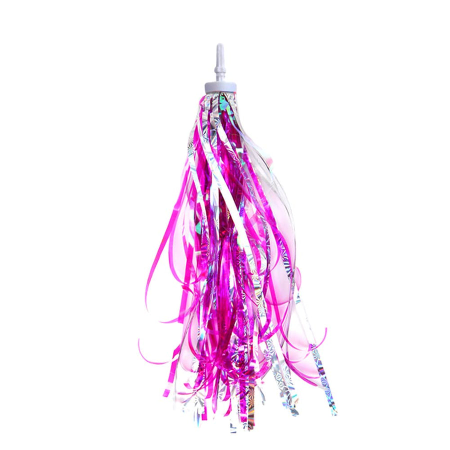 DELIGHTBOX Kids Bicycle Bike Handlebar Scooter Streamers Sparkle Tassel Ribbon for Girls Boys Hot Pink