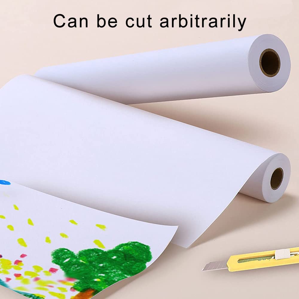 White Drawing Paper Roll - 20 m Art Paper Roll (44CM X 20M) Painting Sketching Paper for Easel Paper, Bulletin Board Paper, Wall Art