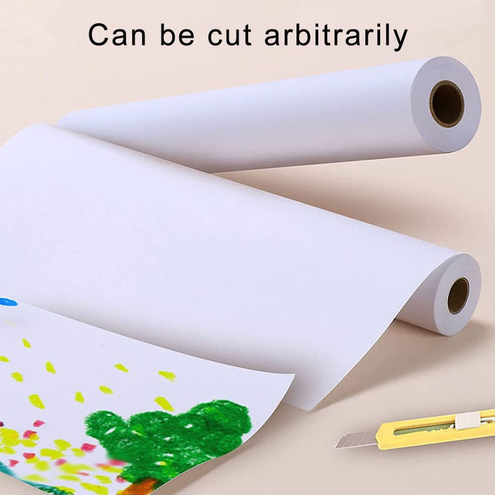 White Drawing Paper Roll - 20 m Art Paper Roll (44CM X 20M) Painting Sketching Paper for Easel Paper, Bulletin Board Paper, Wall Art