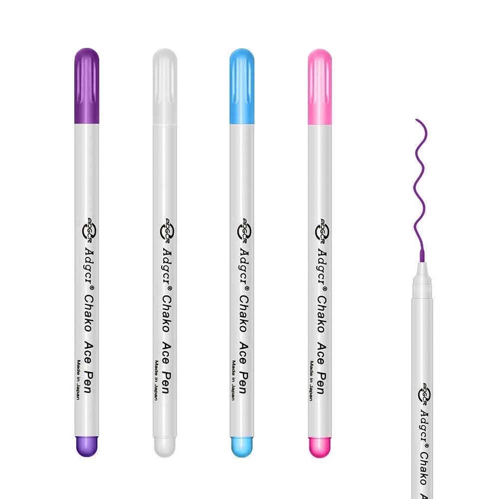 D&amp;D Fabric Marking Pens, 4 Color Water Soluble Ink for Quilting, Dressmaking, Sewing Marking &amp; Tracing Tools (4-Pack)