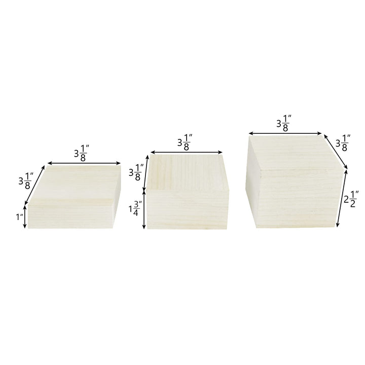 MOOCA Customizable Wooden Display Risers Set - 3 Differ