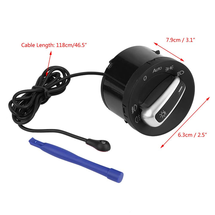 Auto Headlight Switch, Keenso Light Sensor Headlight Switch Button Module 1Z0941431K for VW MK5 MK6 Jetta Tiguan Passat