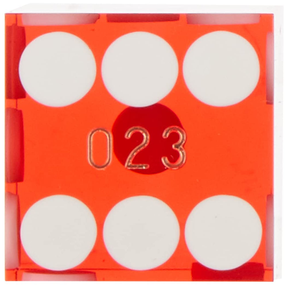 10-DC19RED 19mm A Grade Serialized Set of Casino Dice (Red)