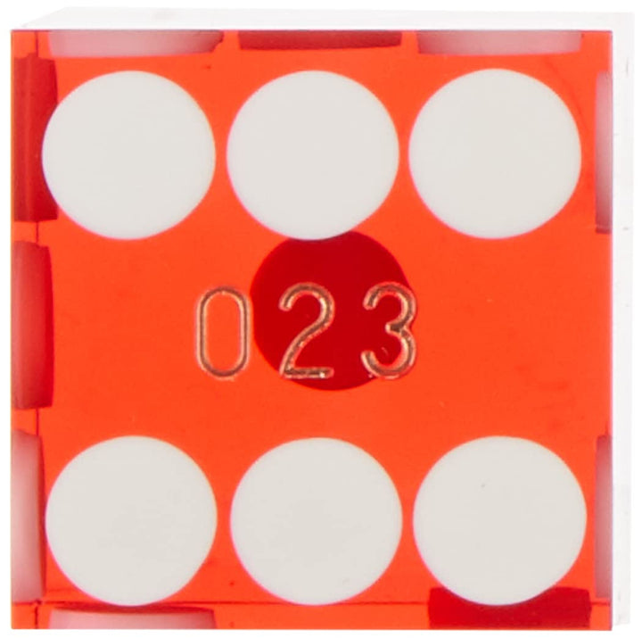 10-DC19RED 19mm A Grade Serialized Set of Casino Dice (Red)