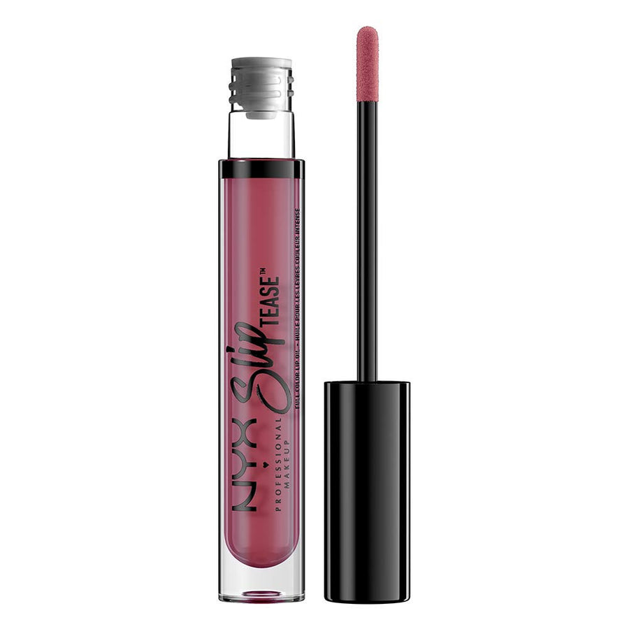 Slip Tease Full Color Lip Oil, Liquid Lipstick - Bang Bang (Muted Deep Plum)