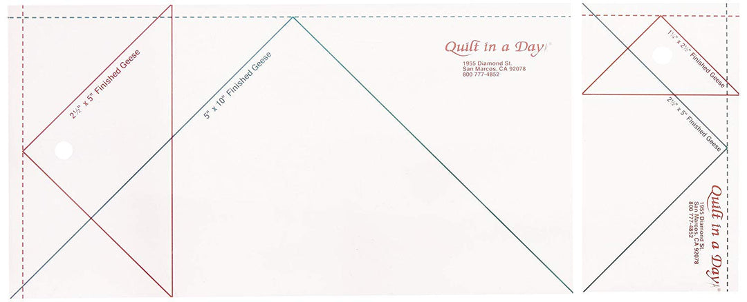 Quilt in a Day Jumbo Flying Geese Quilting Ruler 2 ruler set