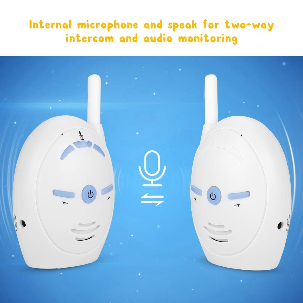Bewinner Digital Audio Baby Monitor, 2.4Ghz Nanny Intercom Electronic Alarm Monitor,Support Two-Way Talk and Audio Monitoring,Plug and Play,Audio Monitor Range up to