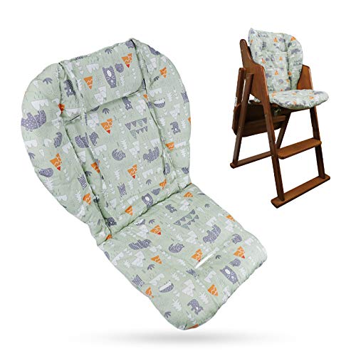 Baby High Chair Cushion, Thick Pad for Wooden High Chair, Baby Dining Chair Liner Mat(Blue Rainbow)