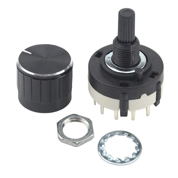3 PCS RS26 4P12T 4 Pole 12 Position Selectable Band Selector Rotary Switch with Knob
