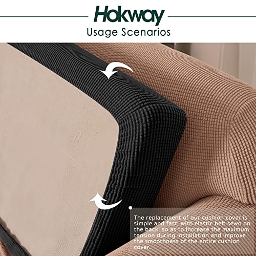 Couch Cushion Covers Stretch Cushion Covers Sofa Seat Cushion Slipcover Cushion Protector(Coffee, Large)