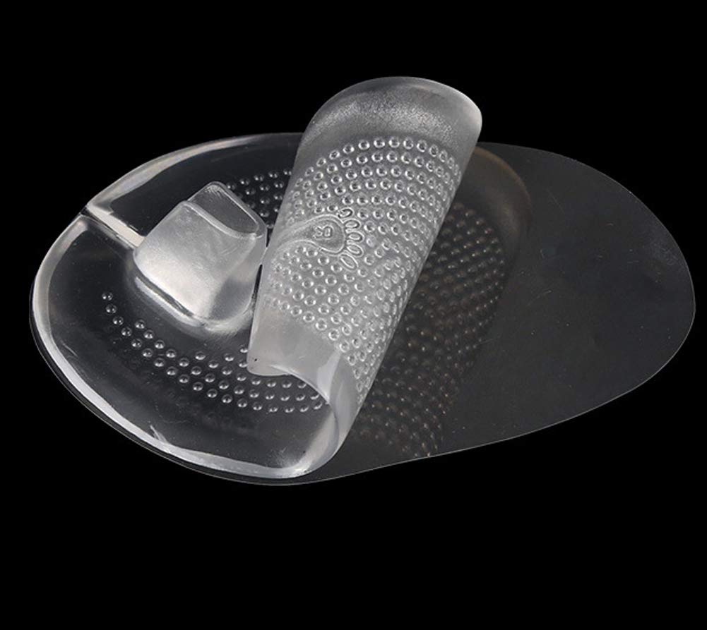 2Pairs Silicone Sandal Flip-Flop Thong Toe Protectors - Forefoot Cushions Clear Inserts Insoles Shoes Grip Pads Self-Adhesive Ball-of-Foot Cushions