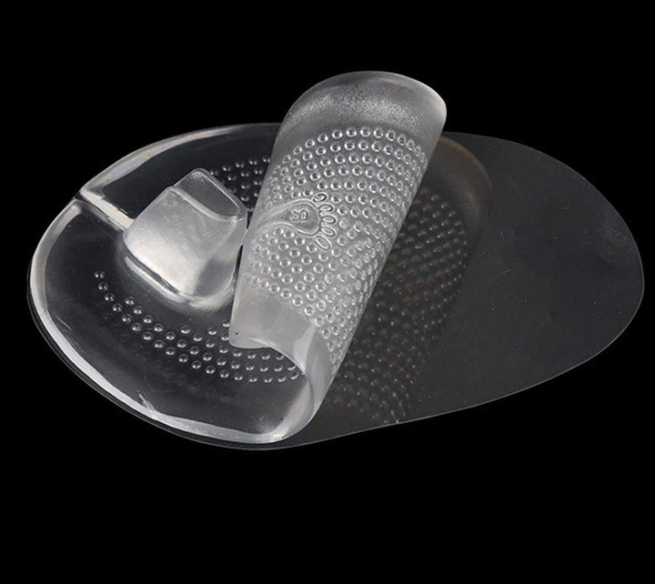 2Pairs Silicone Sandal Flip-Flop Thong Toe Protectors - Forefoot Cushions Clear Inserts Insoles Shoes Grip Pads Self-Adhesive Ball-of-Foot Cushions