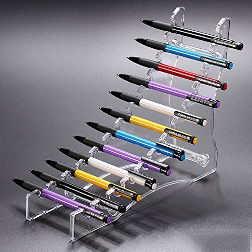 12 Layers Clear Acrylic Display Stand for Pen/Eyebrow Pencil/Makeup Brush/Nail Brush/E-Cigarette