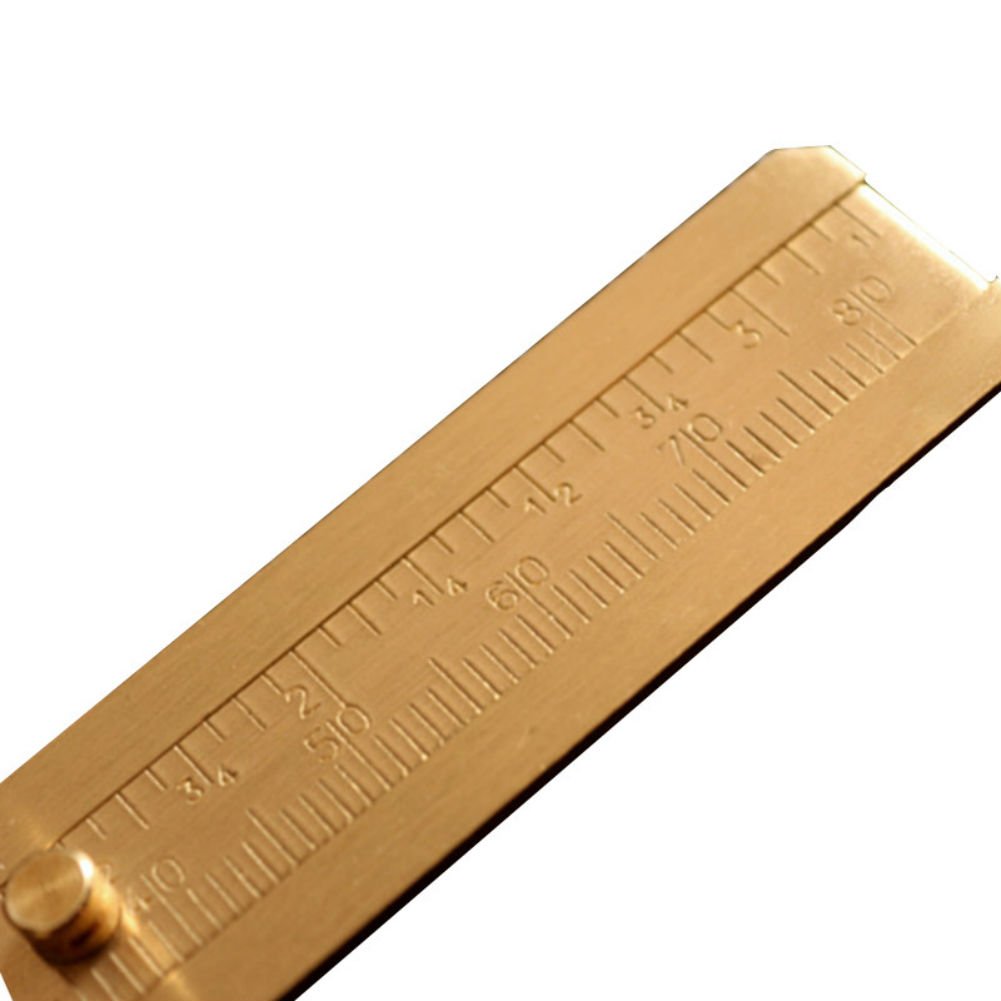 Portable Antique Style Mini Copper Caliper Double Scale 0-80MM Metal Caliper for Measuring Gemstones and Jewelry Components