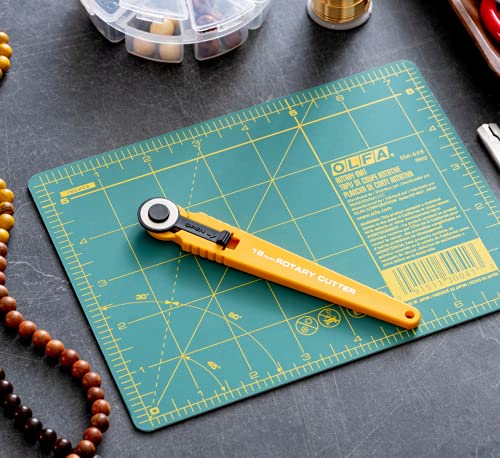 18mm Quick-Change Rotary Cutter (RTY-4) - Rotary Fabric Cutter w/Blade Cover for Quilting, Sewing, Crafts, Scrapbooking, Replacement Blade: RB18-2