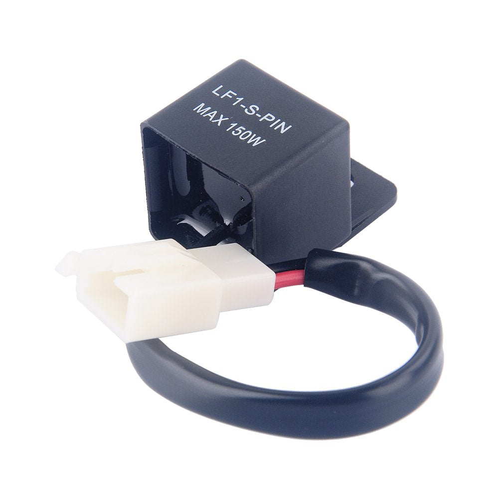 2-Pin LED Electronic Flasher Relay, 12V Indicator Light Flasher Relay Fix for Motorcycle/Bike LED Turn Bulbs Hyper Flash/ Blink Issues