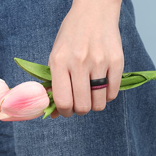 Egnaro Silicone Wedding Bands Women, Inner Arc Ergonomi