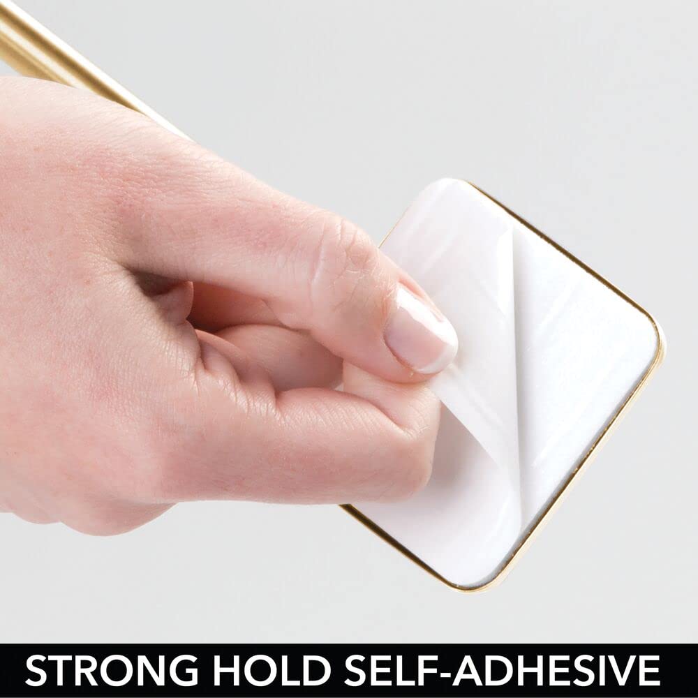mDesign Stainless Adhesive Towel Holder - Space Saving 