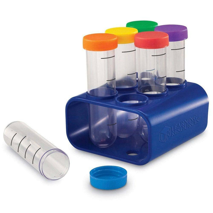 Primary Science Jumbo Test Tubes with Stand, Set of 6 Tubes, Ages 3+,Multi-color