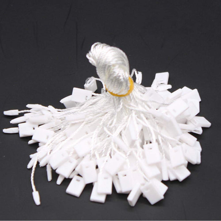 7 1000 Pcs Hang Tag Nylon White String Snap Lock Pin Loop Fastener Hook Ties White Hang Tag String with Push Locker String Snap Lock White Tag Strings