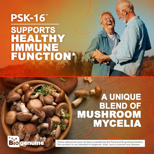 Biogenuine PSK-16 Mushroom Supplement Capsules 1070 mg 