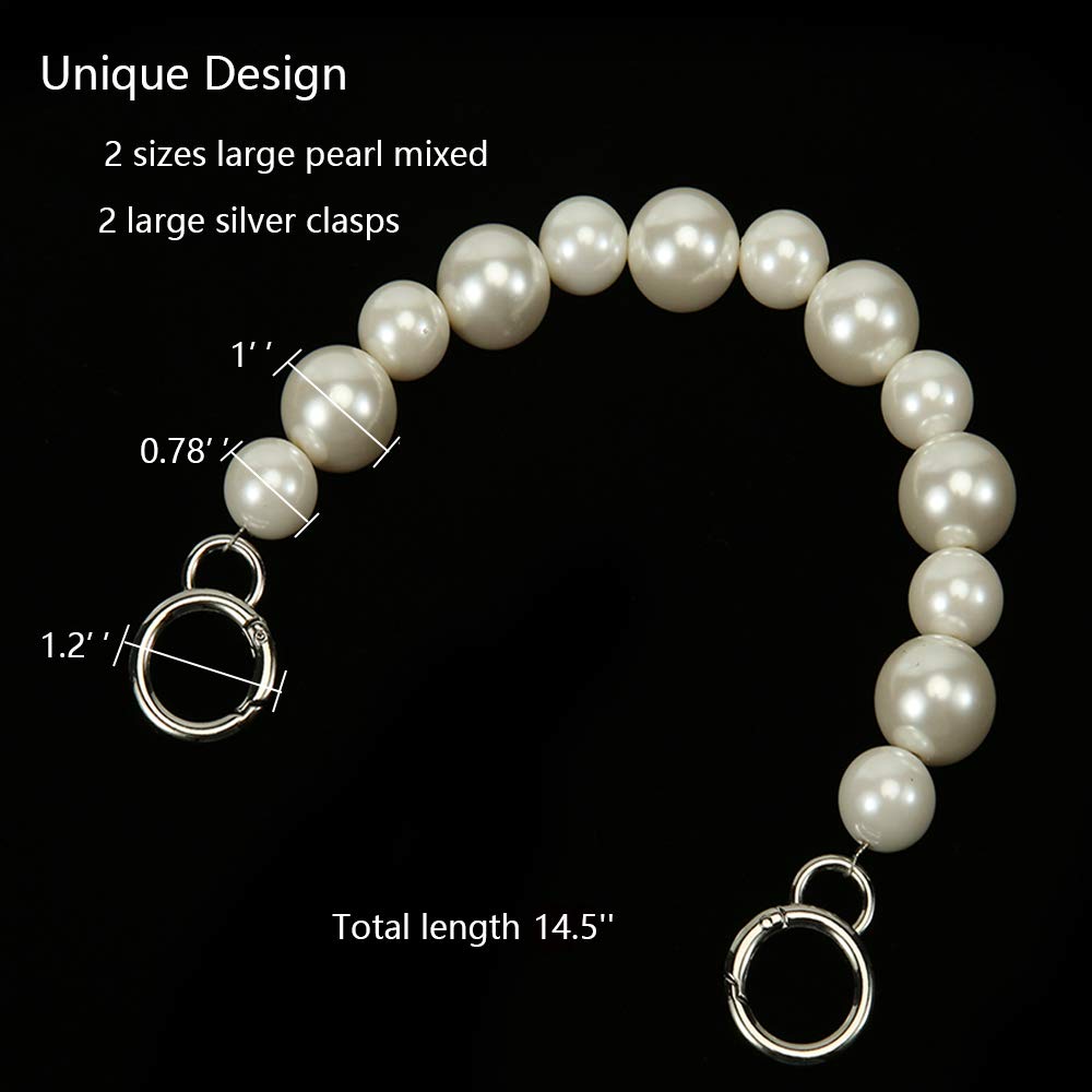 Xiazw Sturdy Large Imitation Pearl Bead Purse Handle St
