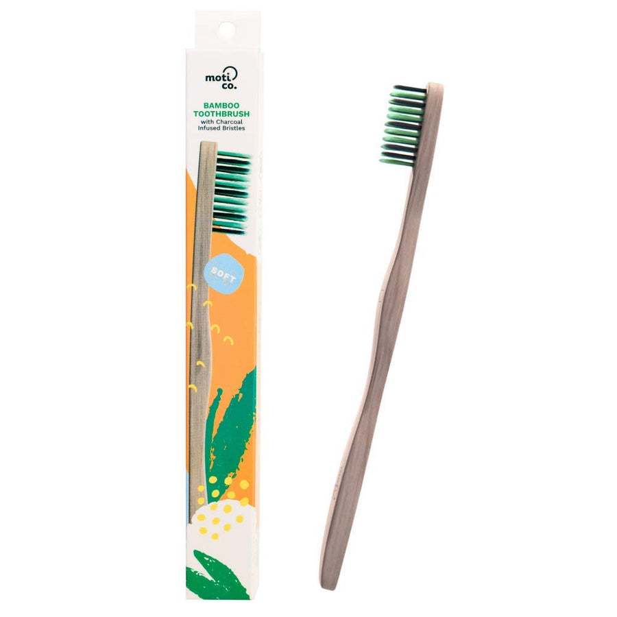 Bamboo Toothbrush - Soft Charcoal Bristles - Eco-Friend