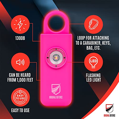 ® Siren Self Defense for Women - Personal Alarm for Women, Children, & Elderly - Recommended by Police - 130 dB Loud Self Defense Keychain Siren with LED Strobe Light (Magenta)