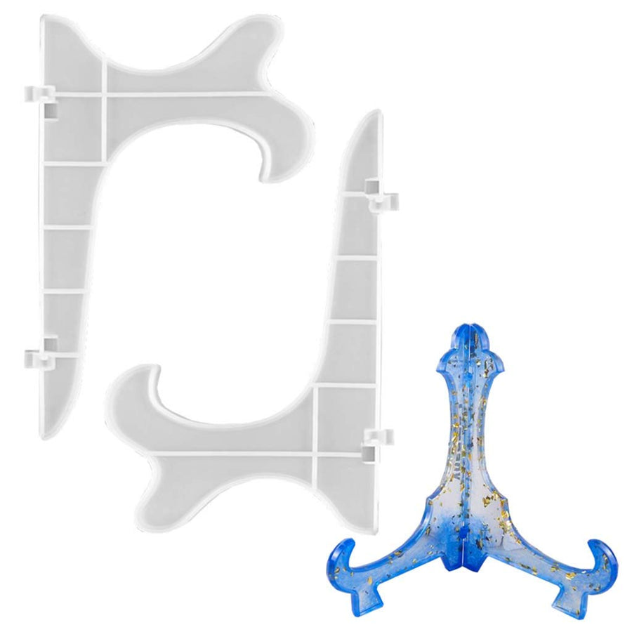 8 Display Stand Epoxy Resin Mold Silicone Plate Holder Casting Molds Table Storage Stand Easels Plate Mold for Table Top Certificate Pictures Frame Book Home Decoration 2PCS
