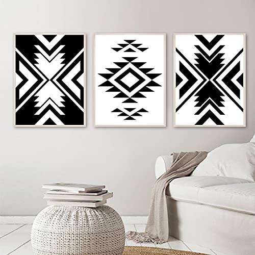 PUYIQARE Aztec Canvas Wall Art Black and White Aztec Po
