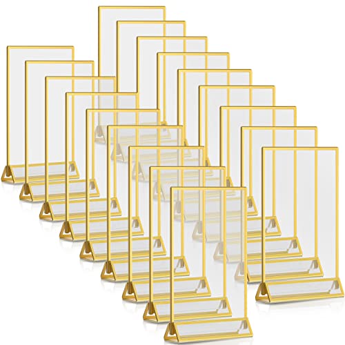 18 Pieces Frames Table Numbers Clear Table Sign Double 