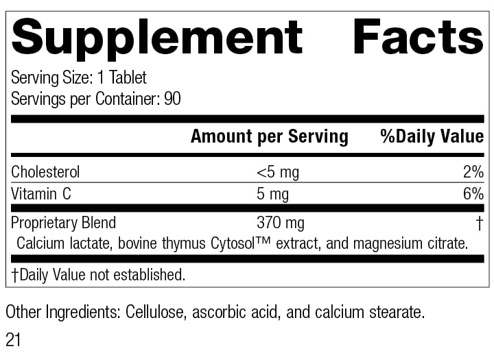 Standard Process - Thymex - Thymus Gland Support Supplement, Supports Immune System Health, Provides Antioxidant Vitamin C, Gluten Free - 90 Tablets
