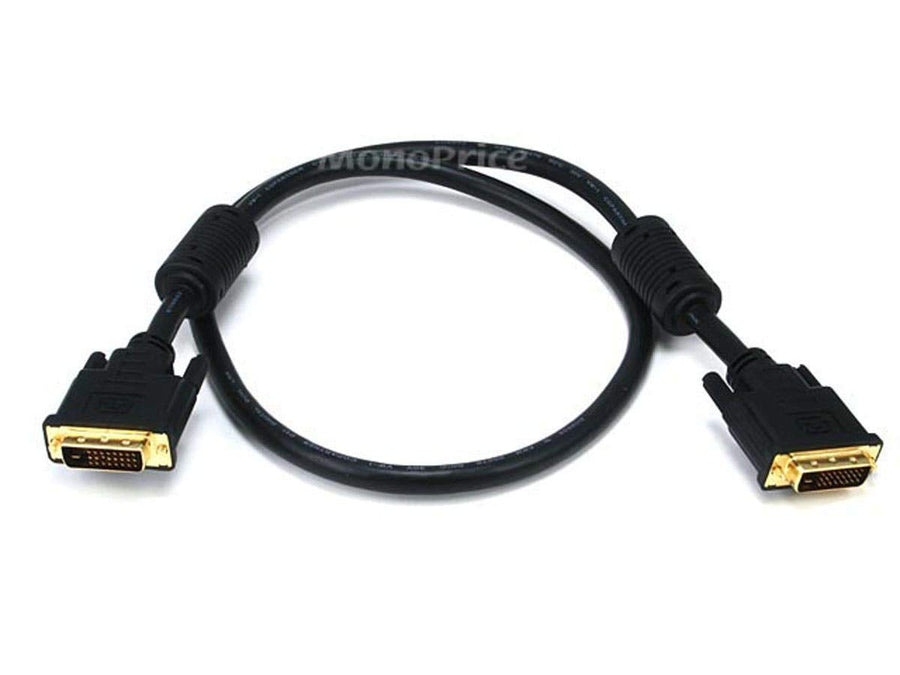 3ft 28AWG CL2 Dual Link DVI-D Cable - Black