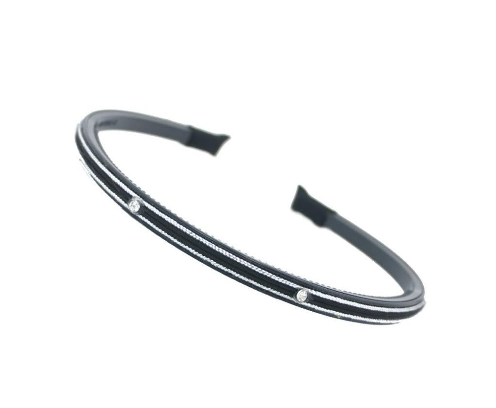 Cord Head Band With Stone Silver + Cord