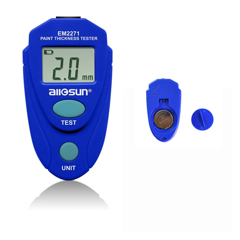 Paint Thickness Gauge Automotive Digital Car Coating Thickness Meter Calibration Data Hold Resolution 1mil