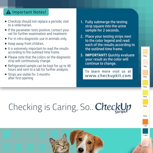 CheckUp Testing Strips x 50 (10 Parameters Urine Test Strips for Cats &amp; Dogs)