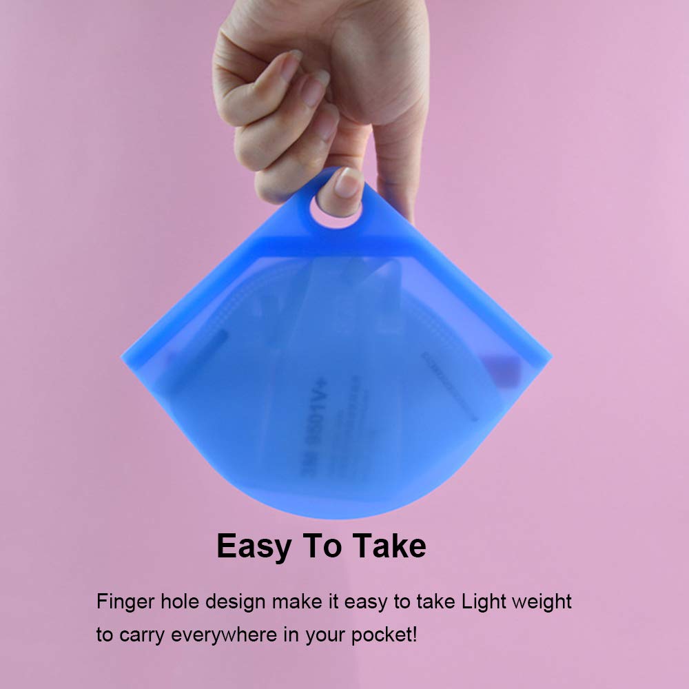 Face Mask Box, 3Pcs Silicone Face Mask Storage Case – Lightweight Portable Carrying Case – Convenient Mouth Opening Design- Face Mask Protection From Pollution – Multipurpose Storage Container (3Pcs)