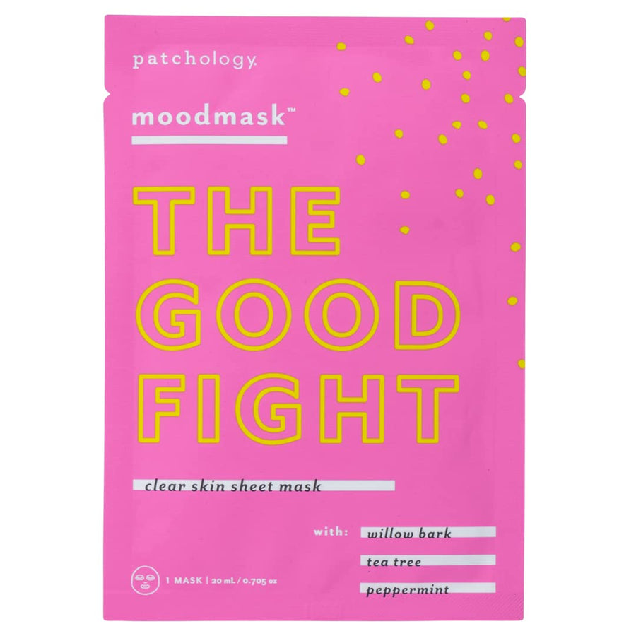 MoodmaskThe Good Fight Facial Sheet Mask - Men and Women Face Masks Skincare Sheet for Moisturizing, Hydrating, and Clear Skin - Best Face Sheets Moisturizer (1 Count)