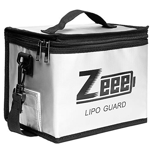Fireproof Explosionproof Large Capacity Battery Storage Guard Pouch for Lipo Charge & Storage (8.46 x 6.5 x 5.71 in)