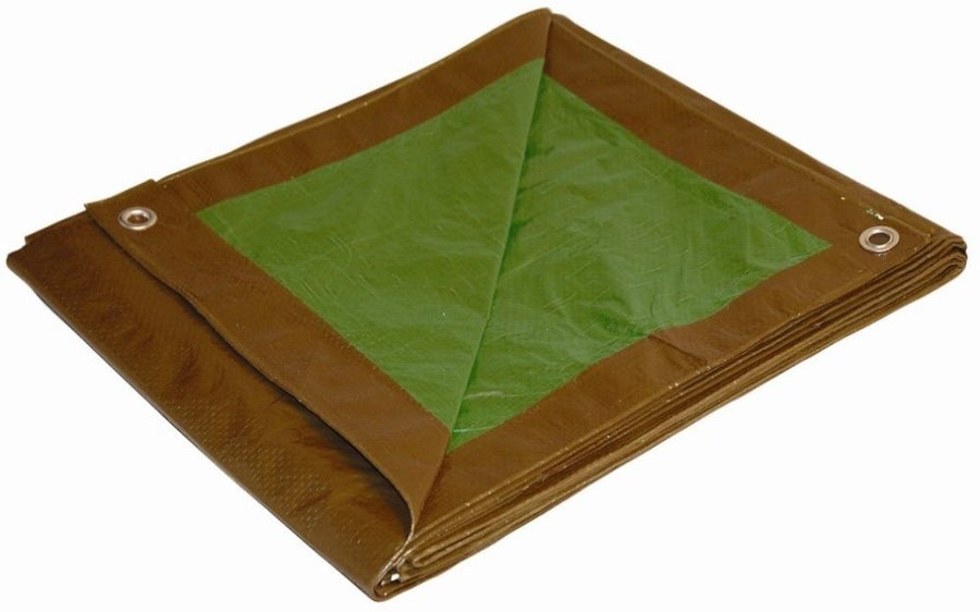 10' x 12' Brown/Green Reversible Full Size 7-mil Poly Tarp Item #110128
