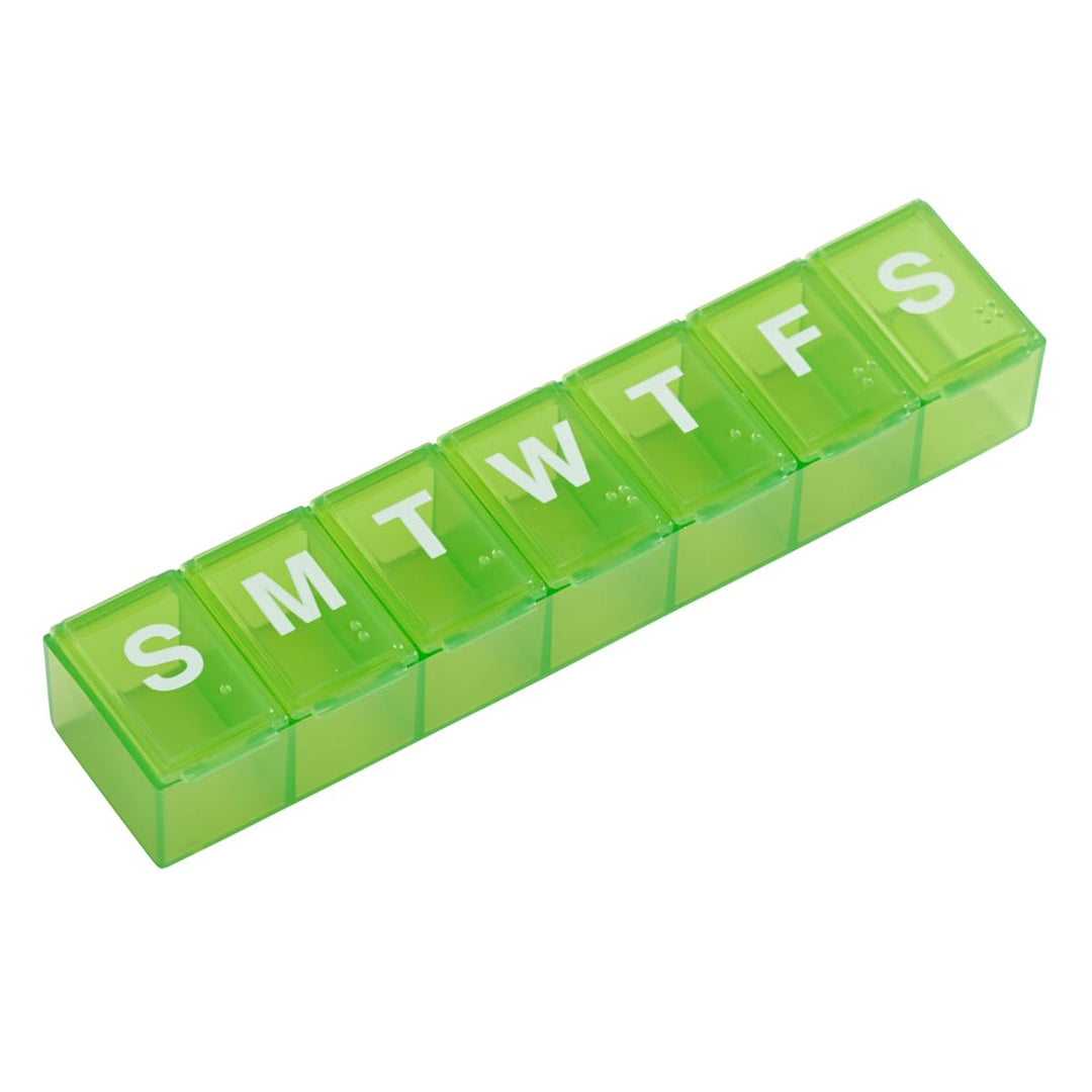 EZY Dose 7-day Pill Reminder, Large Size: 6 Inches L X 1 3/8 Inches W X 7/8 Inches H - Color Will Vary