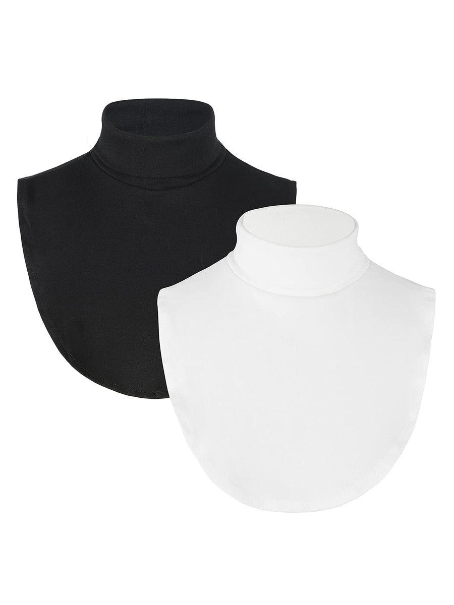 Fake Collars for Women Turtle Neck Dickey Layering Turtleneck Collar Detachable Dickey Collar Black&White One Size