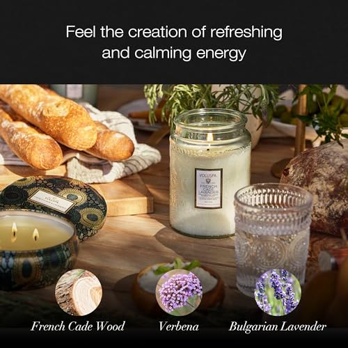 French Cade Lavender Candle, 18 oz, Coconut Wax Blend, Scented Candles for Home, 100 Hour Burn Time, Candle Jars