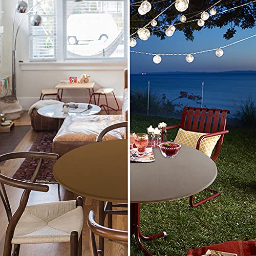 Obstal Fitted Round Table Cloth, Reversible Waterproof 